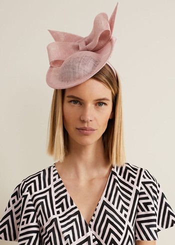 Phase Eight Double Bow Disc Fascinator Hats Pink USA | 8413906-XT